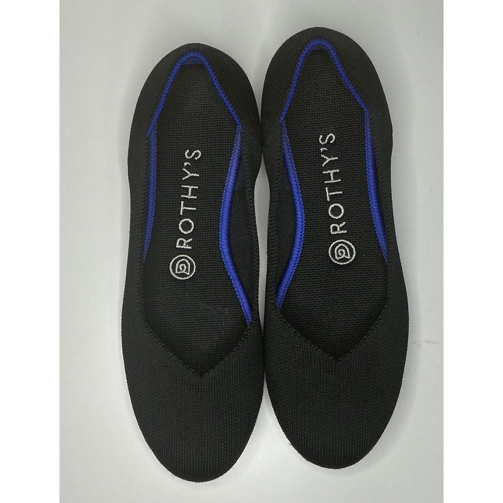 Rothy's Black The Flat Round Toe Slip‎ On Women 7.5 Sustainable Ethical Classic